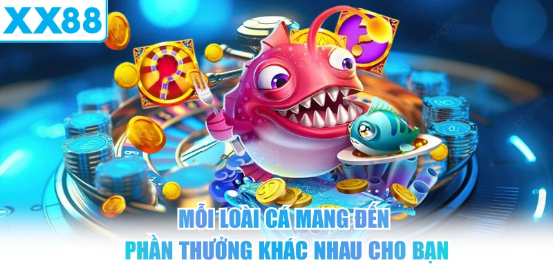 Mỗi loài cá mang đến phần thưởng khác nhau cho người chơi
